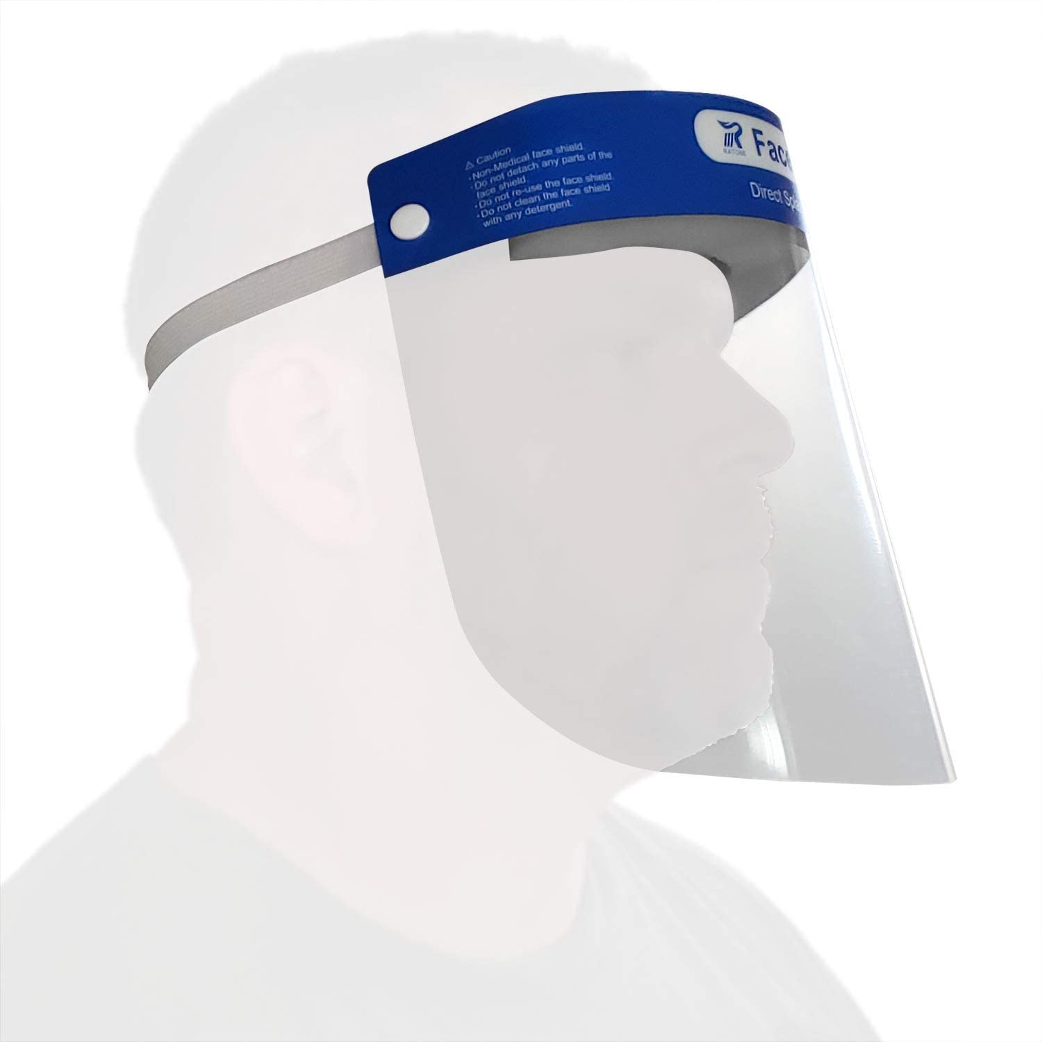 Ratone Foam-Backed Face Shield, Direct Splash Protection, Pack of 10