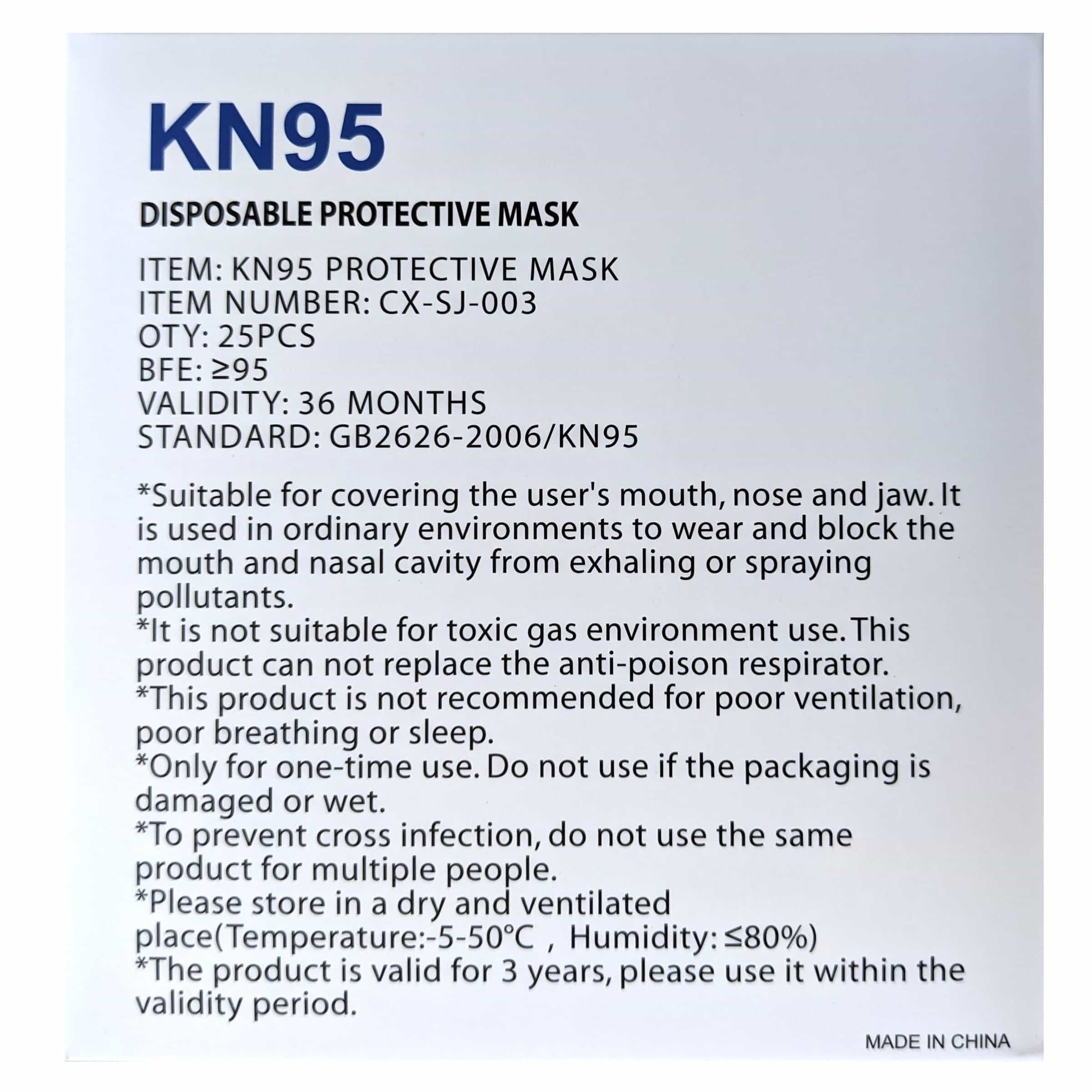 Ratone KN95 Disposable Three Dimensional Protective 5 Layer Face Mask, Disposable, White